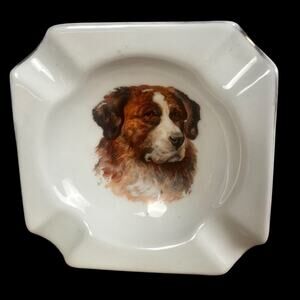 Antique Schwarzenhammer Bavaria St Bernard/Newfoundland Dog Ashtray Trinket Dish
